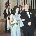 USA TX Dallas 1999MAR20 Wedding CHRISTNER Ceremony 020  Ruth and Mark Fitzgerald departing. : 1999, Americas, Christner - Mike & Rebekah, Dallas, Date, Events, March, Month, North America, Places, Texas, USA, Wedding, Year